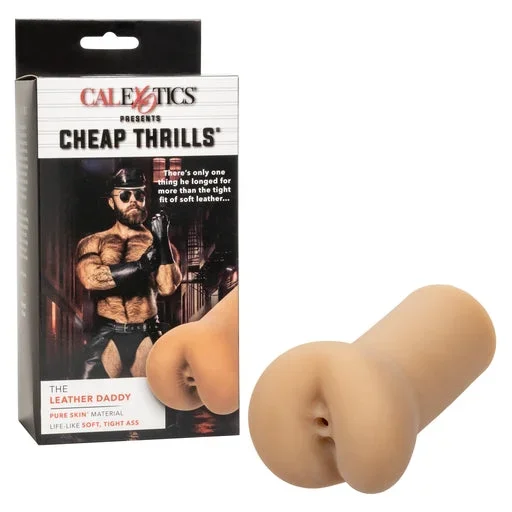 Cheap Thrills The Leather Daddy Stroker 5.5 Inch Flesh Tone with Pure Skin Material