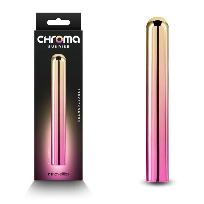 Chroma Sunrise – Large – Metallic Pink/Gold 13.8 cm USB Rechargeable Vibrator