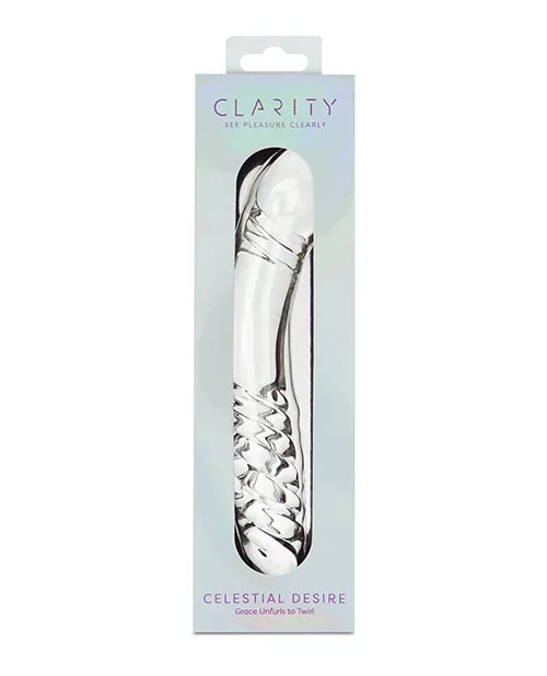 Clarity Glass Dildo with Celestial Swirl Design