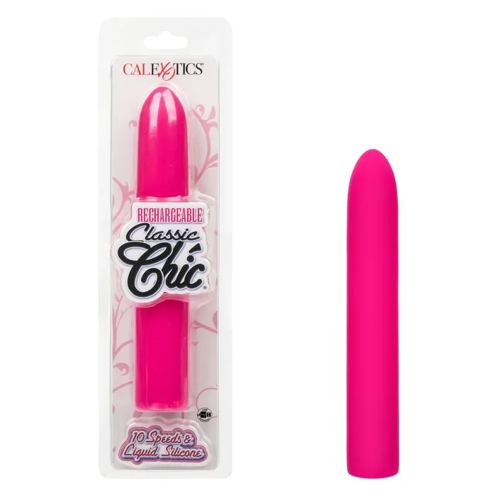 Classic Chic Standard Pink Liquid Silicone Massager with 10 Speeds and Charging