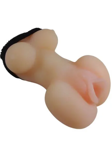 Cloud 9 Pleasure Mini Body Stroker Pussy and Breasts Realistic Hand Stroker Light Beige