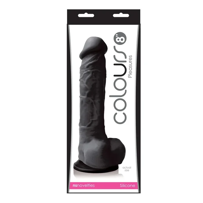 Colours Pleasures 8-inch Black Silicone Dildo: Experience Realistic Sensation!