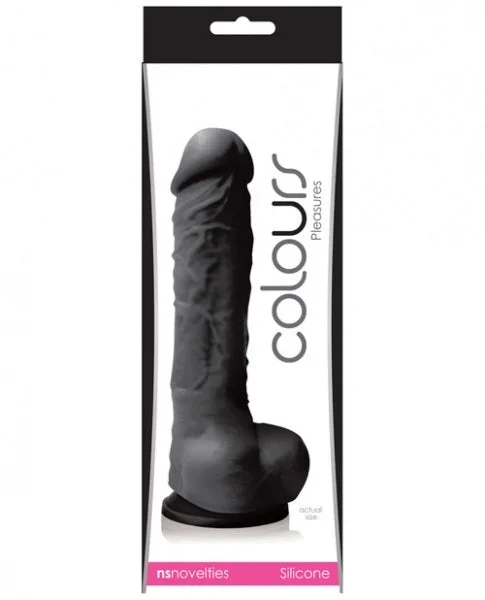 Colours Pleasures Silicone 5″ Dildo w/Suction Cup – Black