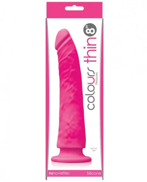 Colours Pleasures Thin 8″ Dildo – Pink
