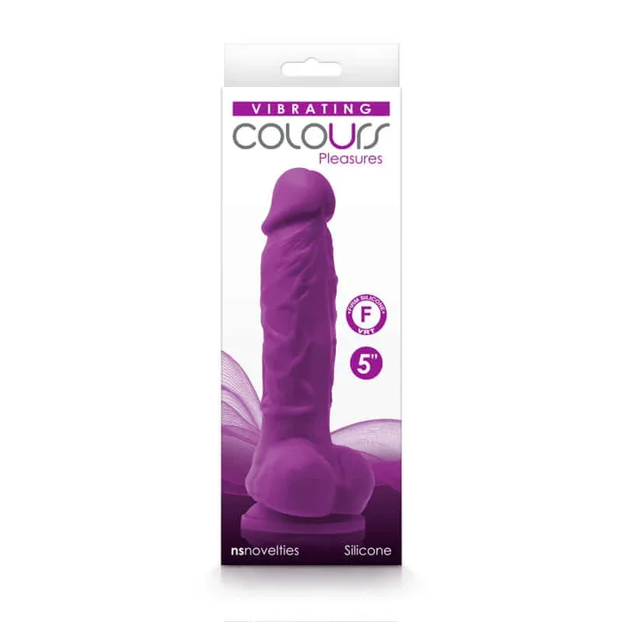 Colours Pleasures Vibrating 5 inches Dildo Purple