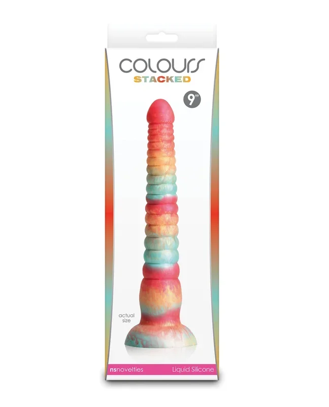 Colours Stacked 9″ Dildo – Red/Gold