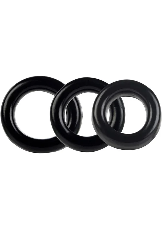 Colt 3 Ring Set Pliable Black Cock Rings