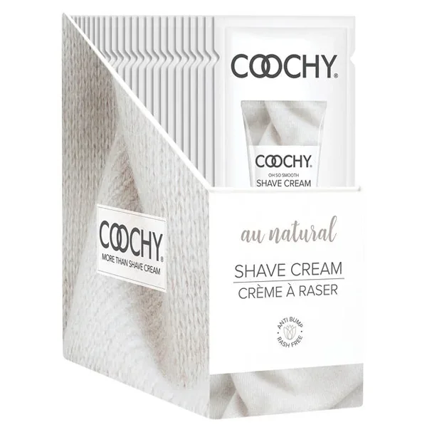 Coochy Shave Cream Au Natural Foil 15ml 24pc Display