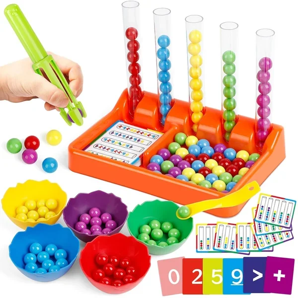 Counting and Color Sorting Toys for Toddlers, Montessori Toys Preschool Kin