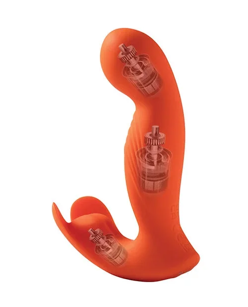 Crave 3 G-Spot Vibrator with Rotating Massage Head & Clit Tickler – Orange