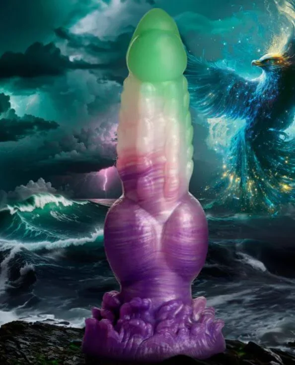 CREATURE COCKS Aqua Phoenix Silicone Dildo – Fantasy Design, Suction Cup Base