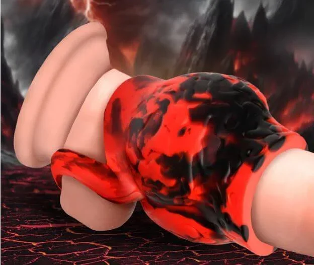 Creature Cocks Hell Hound Silicone Penis Sleeve – Medium – Red/Black