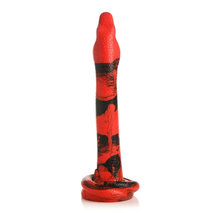 Creature Cocks King Cobra XL Silicone Dong Red Black
