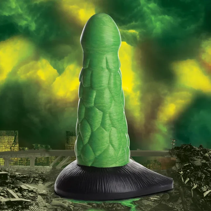 Creature Cocks Radioactive Reptile Thick Scaly Silicone Dildo – Green 19 cm Dildo