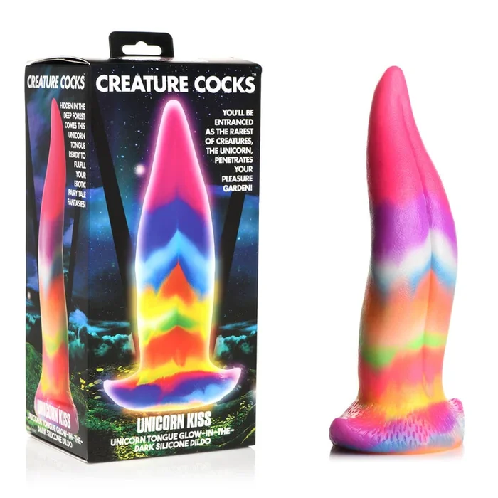 Creature Cocks Unicorn Kiss Silicone Dildo – Coloured 21.4 cm Fantasy Unicorn Tongue Dildo