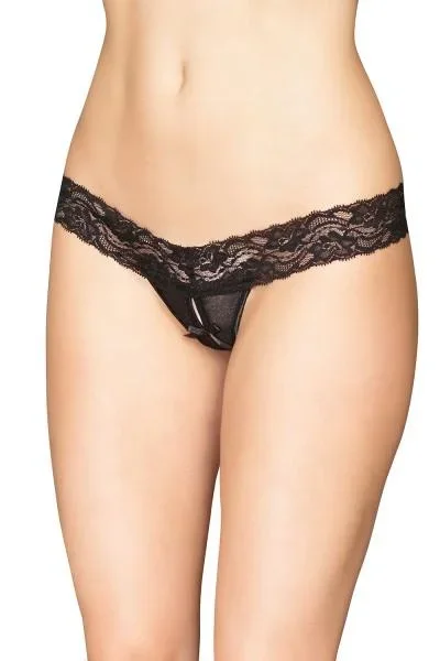 Crotchless Mesh Panty – Black –