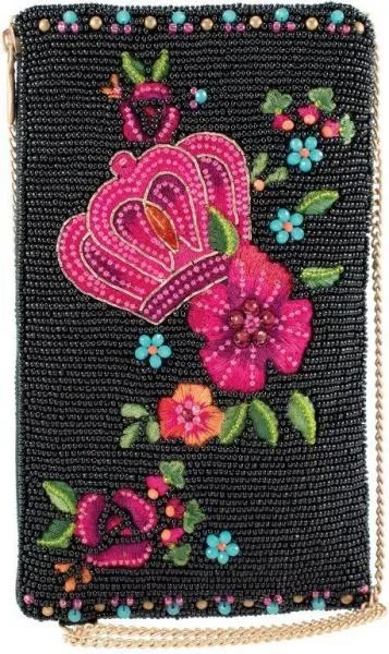 Crown Me Crossbody Phone Bag – Black/Pink