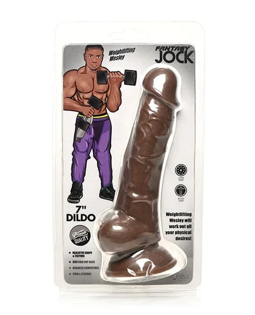 Curve Toys Jock Weightlifting Wesley 7 Inch Dildo with balls – Dark