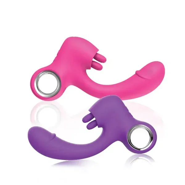 Daring Duo Delight – G-spot Vibrator with Midsection Moving Tongue