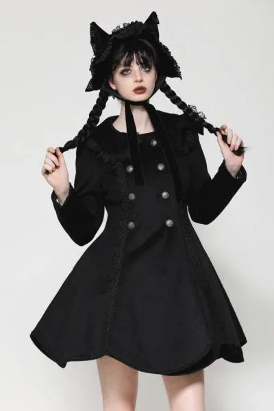 Dark Kitty Ears Bonnet – Black