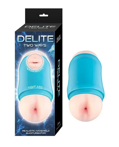 Delite Two Ways Mouth & Ass Masturbator – White