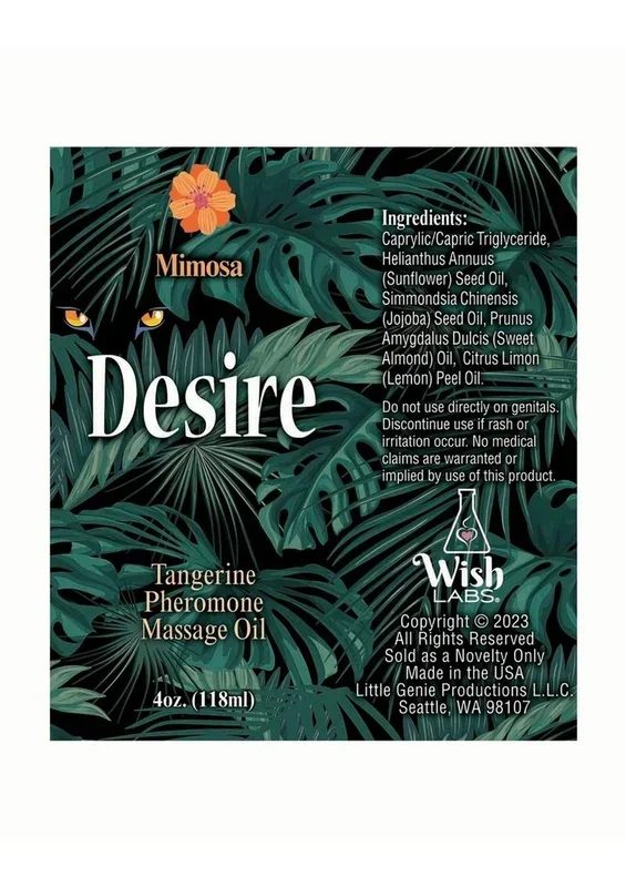 Desire Pheromone Massage Oil 4oz – Tangerine