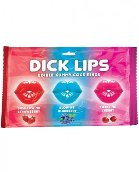 Dicklips Edible Gummy Cock Rings – Asst. Flavors Pack of 3