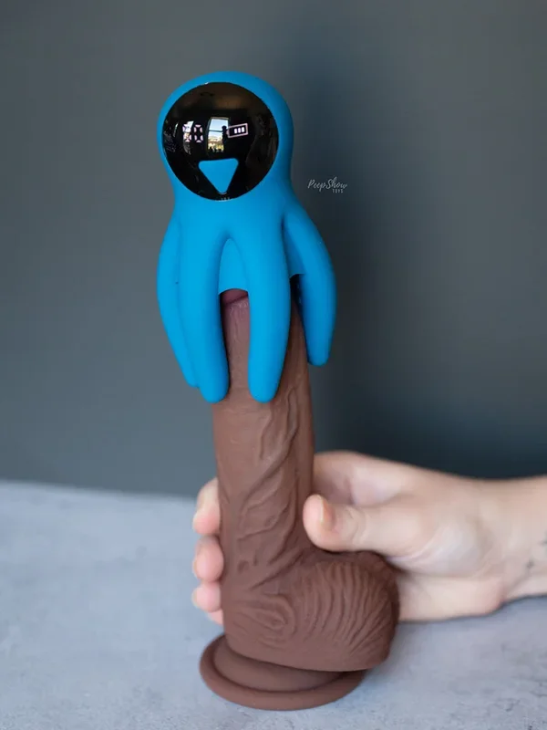 Digital Vibrating Silicone Penis Head Stimulator with Tentacles