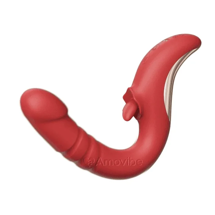 Dildo Vibrators Female Sex Toy with 9 Thrusting & 10 Licking Patterns