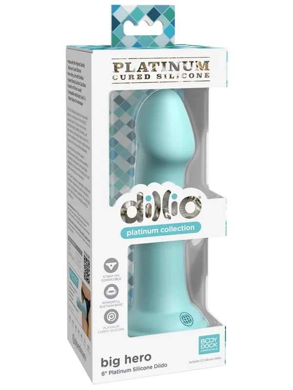 Dillio Platinum Big Hero 6in Teal Dildo