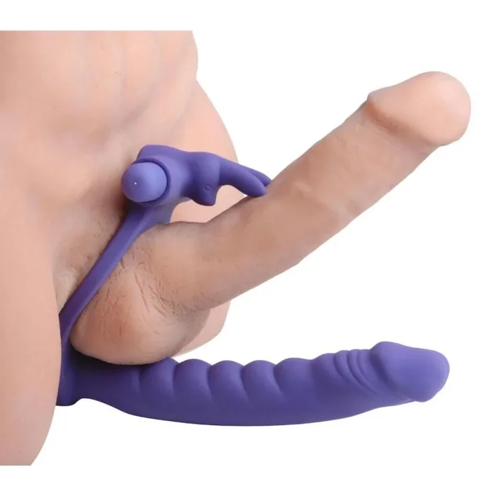 Double Delight Dual Penetration Vibrating Rabbit Cock Ring