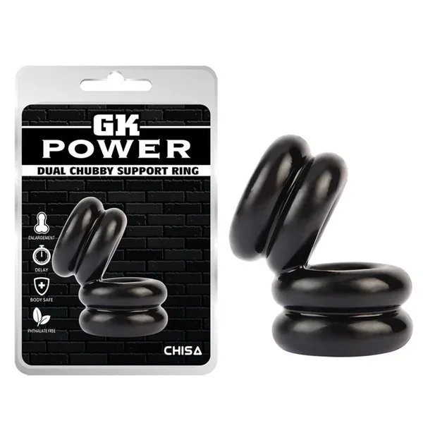 Double Stacked Dual Pleasure Ring Black