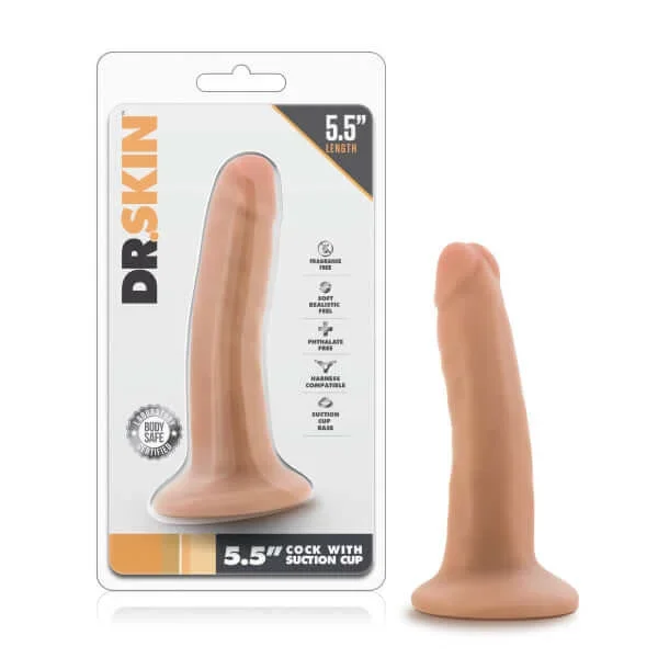 Dr Skin 5.5 inches Cock with Suction Cup Vanilla Beige Dildo
