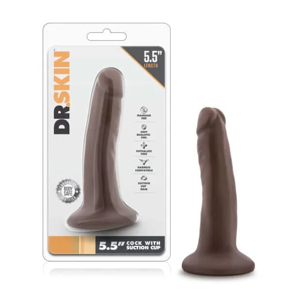 Dr Skin 5.5 inches Suction Cup Chocolate Brown Dildo