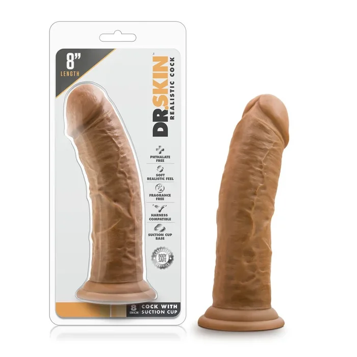 Dr Skin 8 Inch Realistic Dildo With Suction Cup Mocha Color