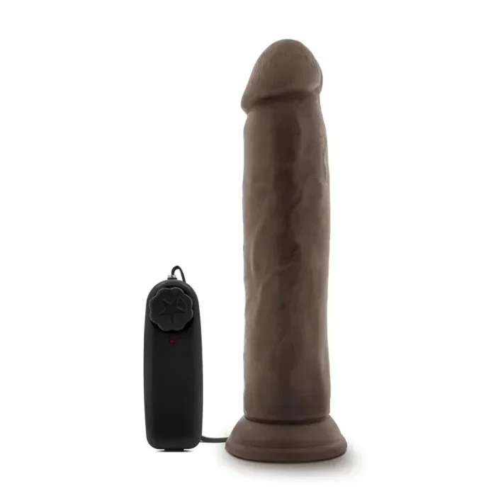Dr. Skin – Dr. Throb – 9.5 Inch Vibrating Realistic Cock With Suction Cup – Chocolate