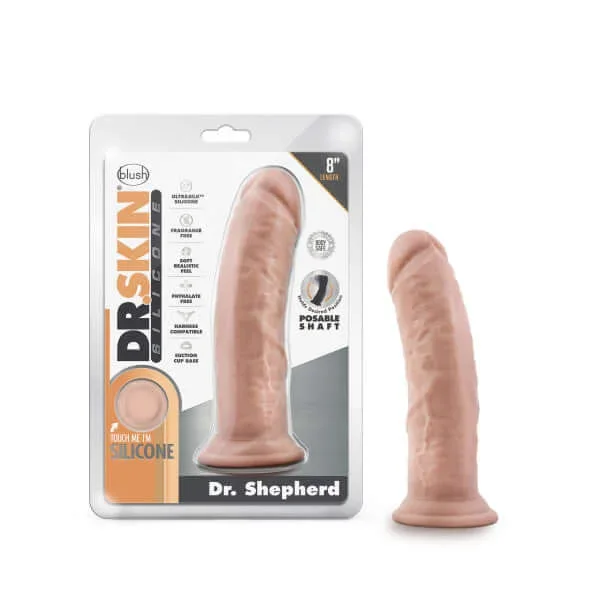 Dr. Skin Dr. Shepherd 8 inches Dildo with Suction Cup Light Skin Tone Beige Vanilla