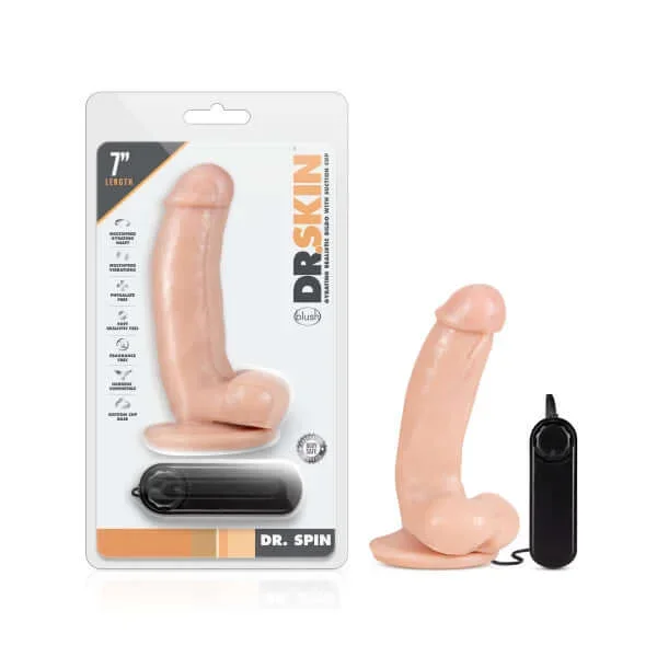 Dr. Skin Dr. Spin 7 inches Gyrating Realistic Dildo Vanilla Beige