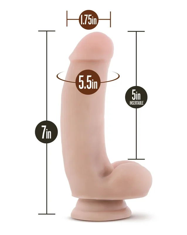 Dr Skin Silicone 7 Inch Realistic Dildo with Suction Cup Vanilla