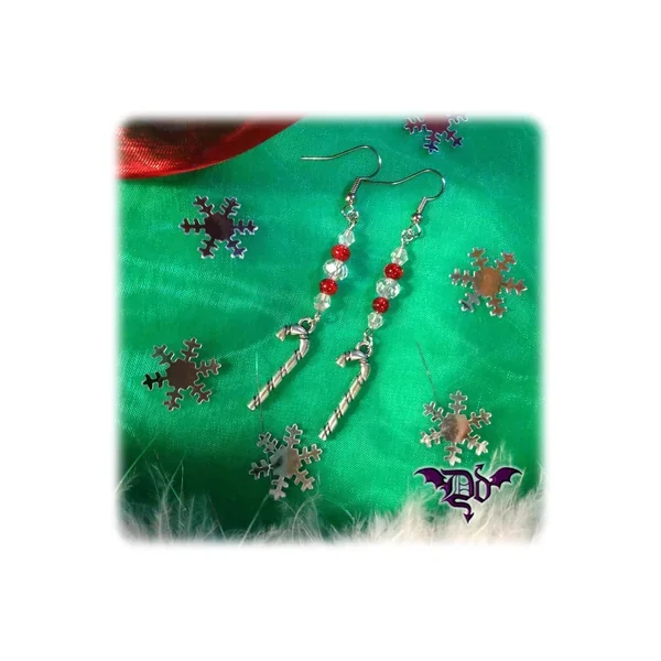 Dragophelion Designs Christmas Candy Cane Earrings