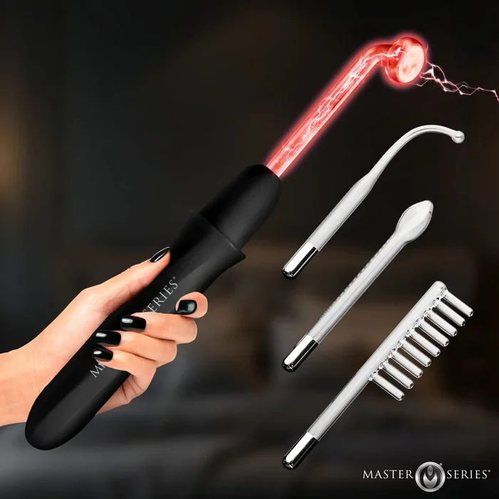 Elektrawand Rechargeable Violet Wand with Attachments – Black