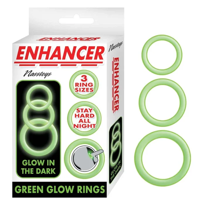 Enhancer Green Glow Penis Rings Trio