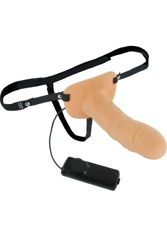 Erection Assist Hollow Strap On Vibe With Wired Remote Control