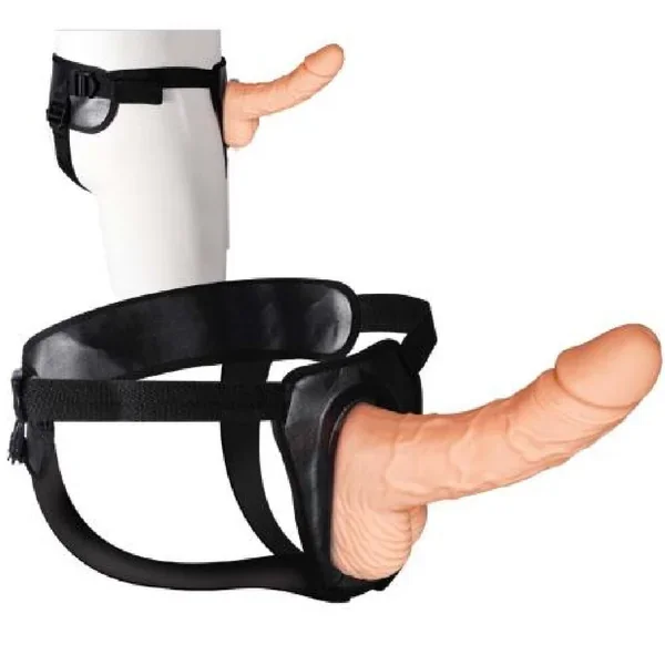 Erection Assistant 8 Inch Hollow Dildo & Strap-on Harness – Vanilla
