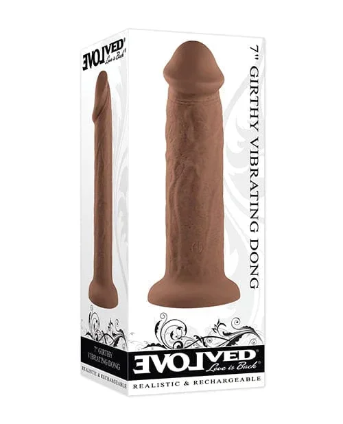 Evolved 7 Inch Girthy Vibrating Dong – Dark