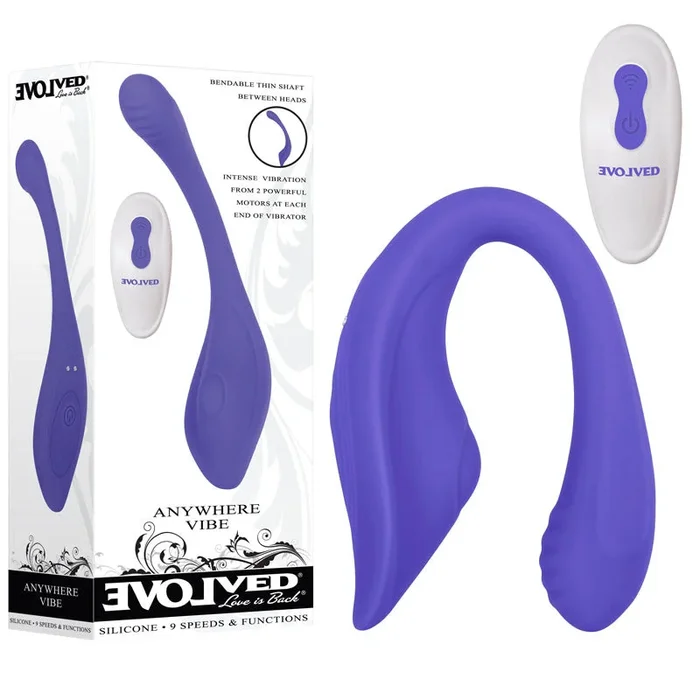 Evolved ANYWHERE VIBE – Purple USB Rechargeable Flexible Vibe with Remote