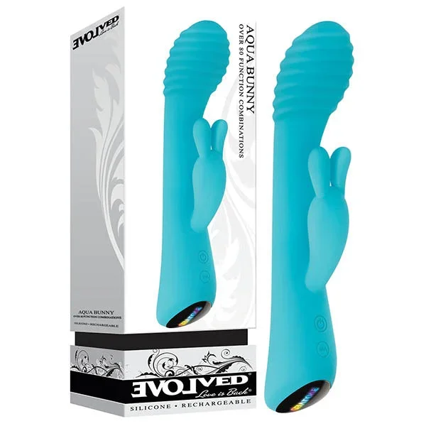 Evolved Aqua Bunny – Blue 21.3 cm (8.4”) USB Rechargeable Rabbit Vibrator