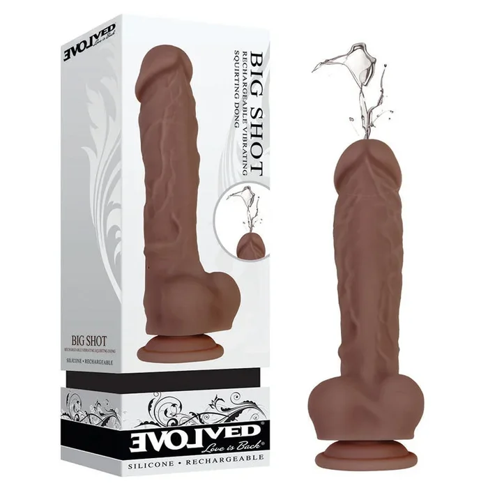 Evolved Big Shot – Brown – Brown 20.3 cm (8”) USB Rechargeable Squirting Dong