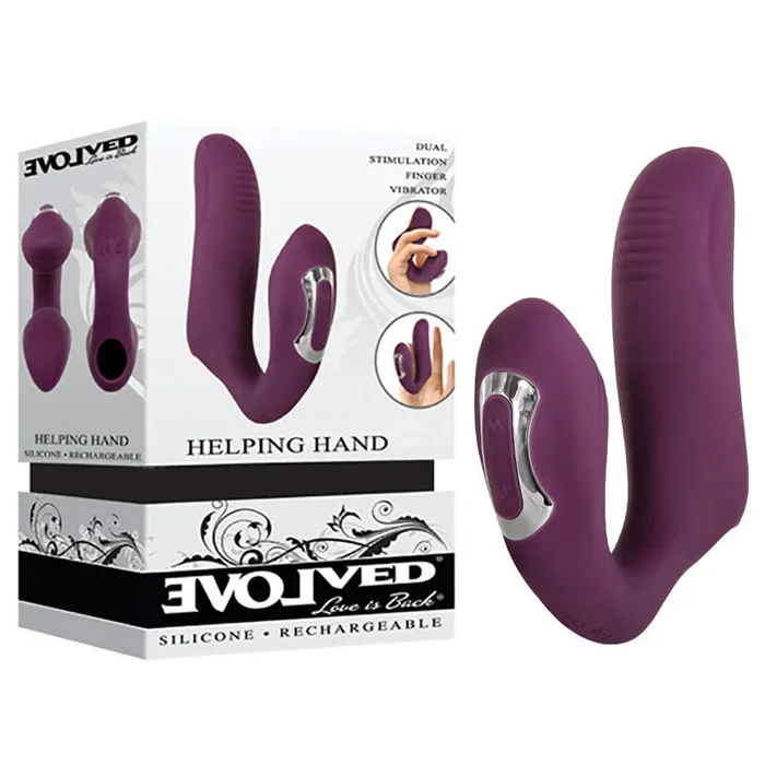 Evolved Helping Hand – Purple USB Rechargeable Dual Finger Stimulator