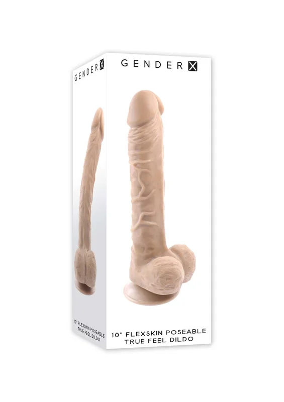 Experience Realistic Sensations with Gender X 10 Inches Poseable Flexskin Dildo